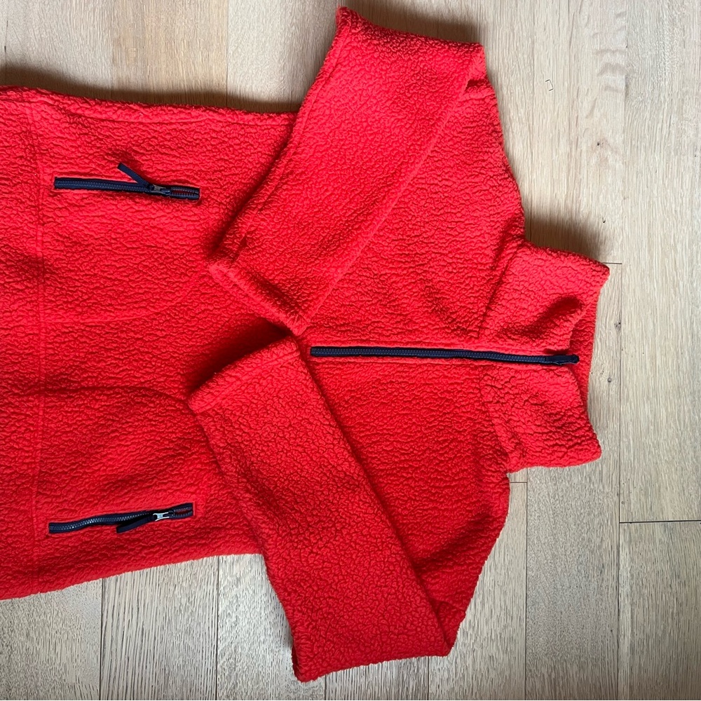 J. Crew Vibrant Red Fleece Pullover